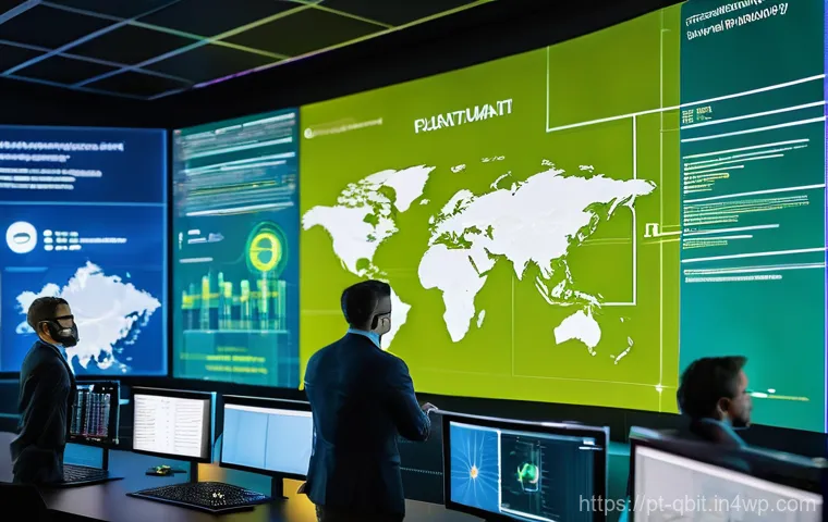 양자 암호화의 데이터를 활용한 연구 - **Quantum Key Distribution: Inviolable Security Network:** An artistic and conceptual representation...
