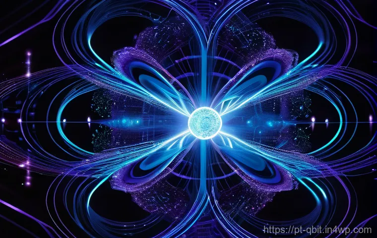 양자 암호화의 성과 및 한계 - **Prompt:** A visually stunning and futuristic representation of Quantum Key Distribution (QKD). Two...