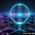 양자 암호화의 기술적 장점과 단점 - **Prompt:** A visually stunning, abstract representation of quantum cryptography securing digital in...