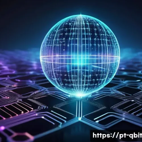 양자 암호화의 기술적 장점과 단점 - **Prompt:** A visually stunning, abstract representation of quantum cryptography securing digital in...