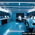 Home 22 양자 암호화와 사이버 공격 대응 전략 - A futuristic quantum cryptography laboratory with advanced photon generators and fiber optic cables,...