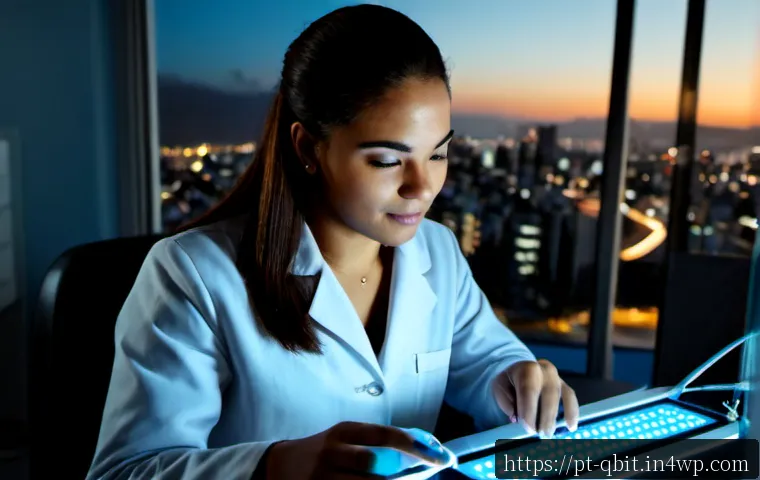 Home 17 양자 암호화의 차별화된 기술 - Photorealistic cybersecurity research lab in São Paulo, Brazil, a female quantum engineer in a modes...